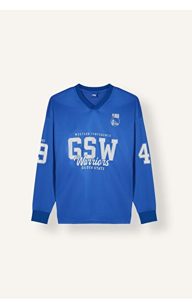 DeFacto NBA Golden State Warrıors Oversıze V Yaka Tül Sweatshirt