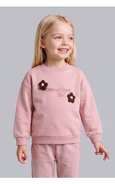DeFacto Regular Fıt Bisiklet Yaka İçi Yumuşak Tüylü Sweatshirt Kız Bebek