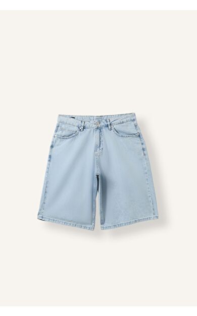 DeFacto Yıkamalı Baggy Fit Denim Bermuda