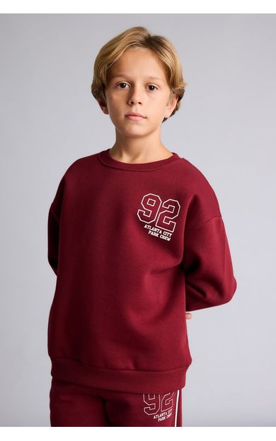 DeFacto Bisiklet Yaka Numara Baskılı İçi Yumuşak Tüylü Kalın Sweatshirt Erkek Çocuk