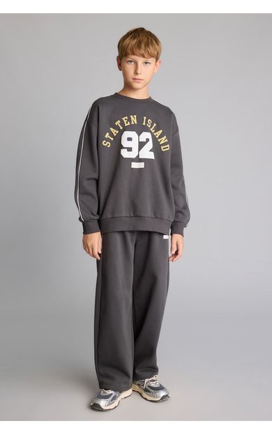 DeFacto Barrel Fıt Baskılı Kalın Sweatshirt Kumaşı Pantolon Erkek Çocuk