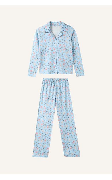 DeFacto Regular Fıt Ayı Baskılı 2'li Pijama Takımı Kız Çocuk