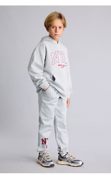 DeFacto NYC Baskılı Kalın Sweatshirt Kumaşı Eşofman Altı Erkek Çocuk