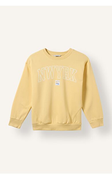 DeFacto Overshirt Fit Bisiklet Yaka Baskılı Sweatshirt Erkek Çocuk