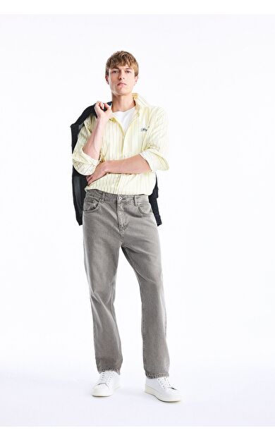 DeFacto Straight Fit Normal Bel Boru Paça Jean Pantolon
