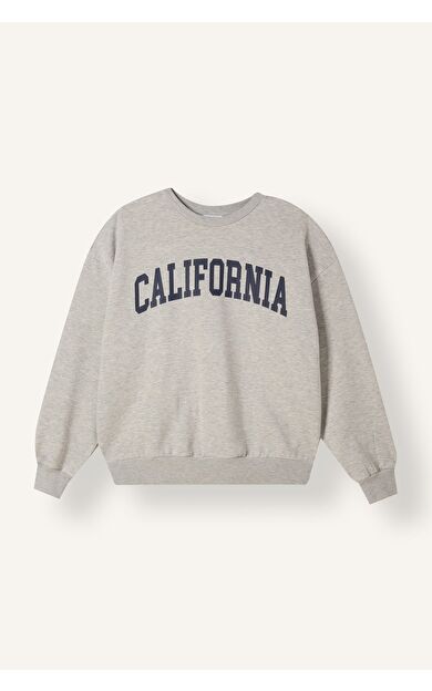 DeFacto Oversize Bisiklet Yaka Baskılı Sweatshirt