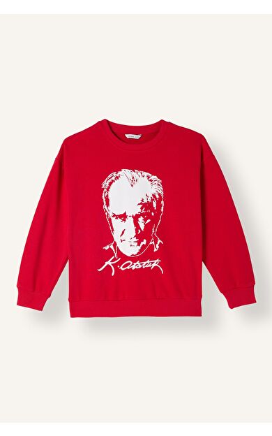 DeFacto 29 Ekim Cumhuriyet Bayramı Regular Fıt Bisiklet Yaka Baskılı Sweatshirt Erkek Çocuk