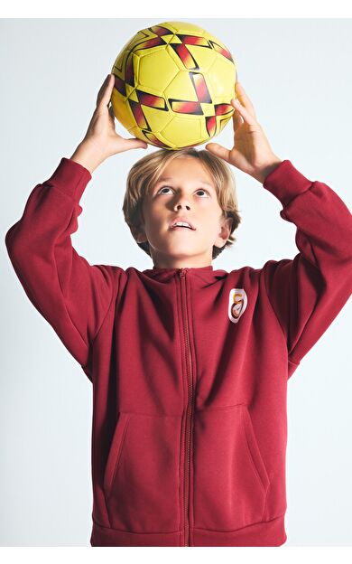 DeFacto Galatasaray Kapüşonlu Fermuarlı Cepli Sweatshirt Basic Hırka Erkek Çocuk