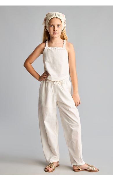 DeFacto Regular Fit Poplın Pantolon Ekru