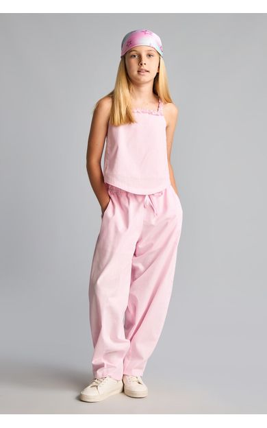 DeFacto Regular Fit Poplın Pantolon Pembe