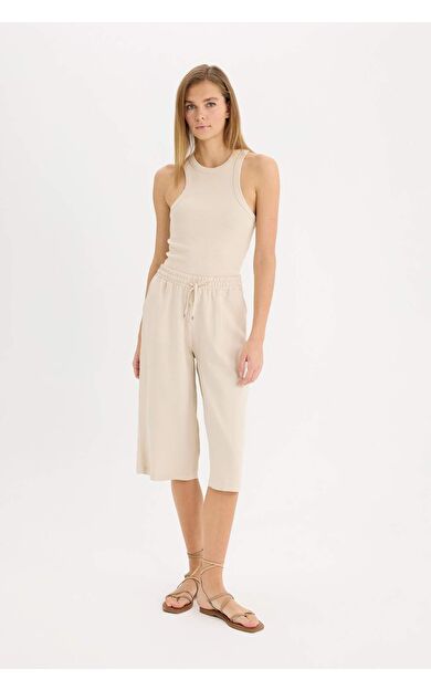 DeFacto Yüksek Bel Crop Fit Belmando Kapri