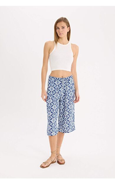 DeFacto Yüksek Bel Crop Fit Viskon Kapri