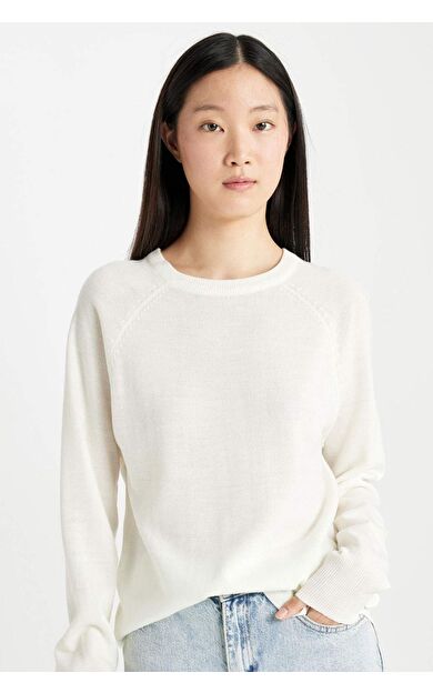 DeFactoFit Regular Fit Bisiklet Yaka Kazak I6913AZ24WNER99