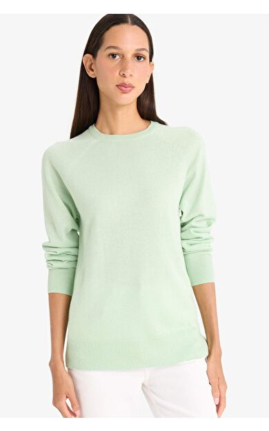 DeFacto Relax Fit Bisiklet Yaka Basic Düz Triko Kazak I6913AZ25WNGN1053