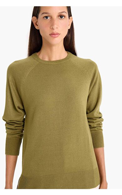 DeFacto Relax Fit Bisiklet Yaka Basic Düz Triko Kazak I6913AZ25WNKH463