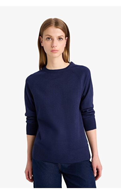 DeFacto Relax Fit Bisiklet Yaka Kazak I6913AZ25WNNV131