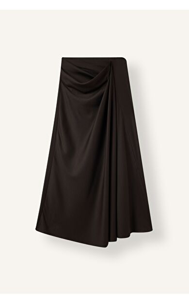 DeFacto Regular Fit Drape Detaylı Normal Bel Maxi Etek