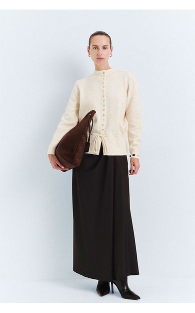 DeFacto Regular Fit Drape Detaylı Normal Bel Maxi Etek