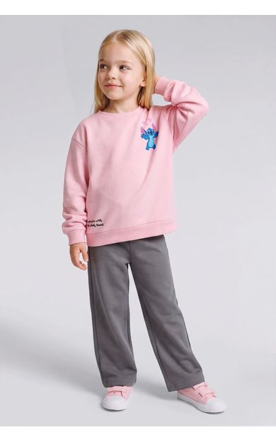 DeFacto Dısney Lılo & Stıtch Kalın Sweatshirt Kumaşı 2'li Takım Kız Bebek