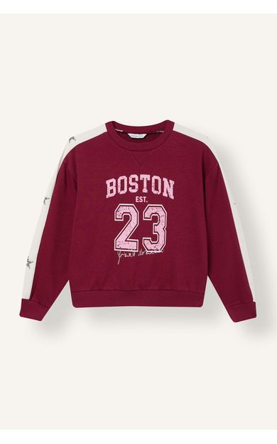 DeFacto Bisiklet Yaka Şeritli Baskılı Sweatshirt Kız Çocuk