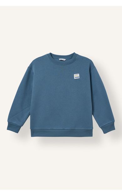 DeFacto Regular Fıt Bisiklet Yaka Etiket Baskılı Kalın Kumaş Sweatshirt Erkek Çocuk
