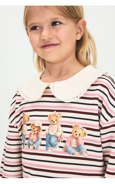 DeFacto Polo Yaka Hayvan Baskılı Sweatshirt Kız Bebek