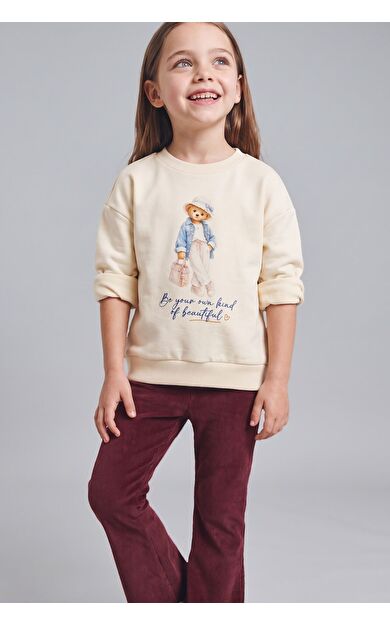 DeFacto Bisiklet Yaka Kalın Sweatshirt Kumaşı Sweatshirt Kız Bebek
