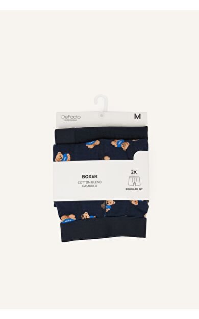 DeFacto Regular Fıt Ayıcıklı Beli Lastikli 2'li Boxer