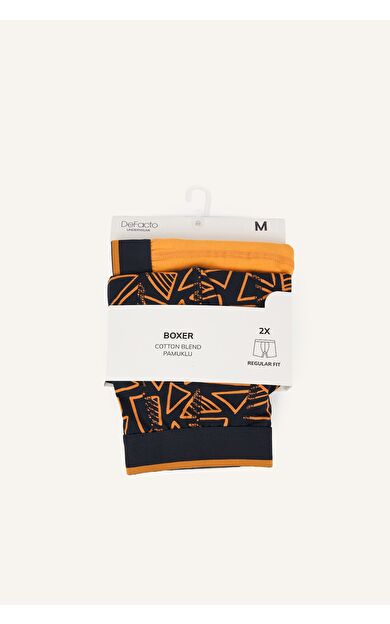 DeFacto Geometrik Desenli Regular Fit 2'li Boxer