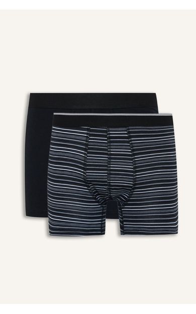 DeFacto Regular Fit Çizgili Pamuklu 2'li Boxer Seti