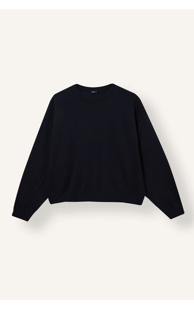 DeFacto Loose Fıt Bisiklet Yaka Kalın Sweatshirt Kumaşı Sweatshirt