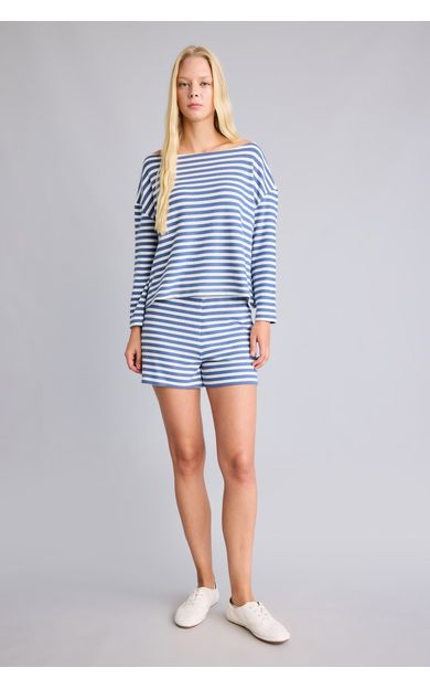 DeFacto Çizgili Loose Fit Şort