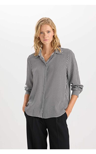 Regular Fit Gömlek Yaka Uzun Kollu Gömlek