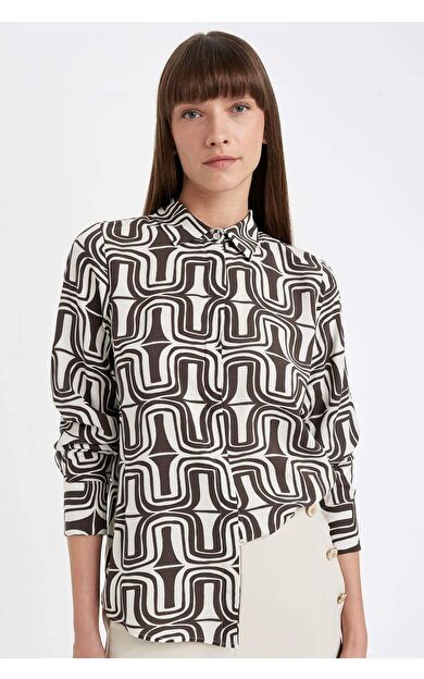 DeFacto Regular Fit Desenli Uzun Kollu Gömlek I8266AZ24AUBN539