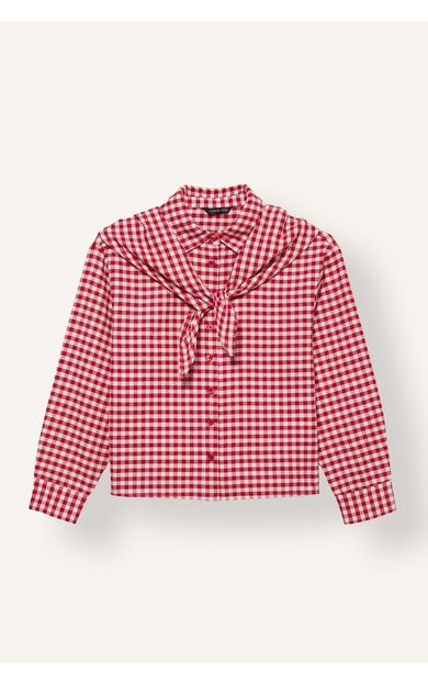 DeFacto Relaxed Fit Pötikare Flanel Uzun Kollu Gömlek Kız Çocuk
