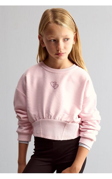 DeFacto Fıtted Sweatshirt Kız Çocuk Pembe