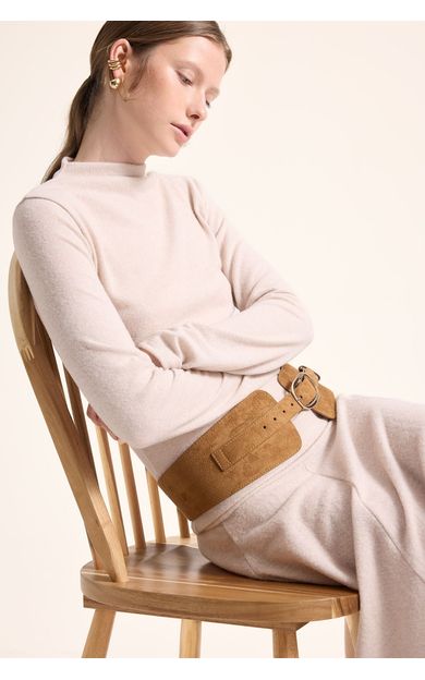 DeFacto Yanı Büzgülü Slim Fit Yarım Balıkçı Yaka Uzun Kollu Basic Tişört