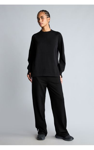 DeFacto Straıght Fıt Cep Detaylı Beli Lastikli Düz Paça Uzun Sweatshirt Kumaşı Sporcu Pantolon Siyah