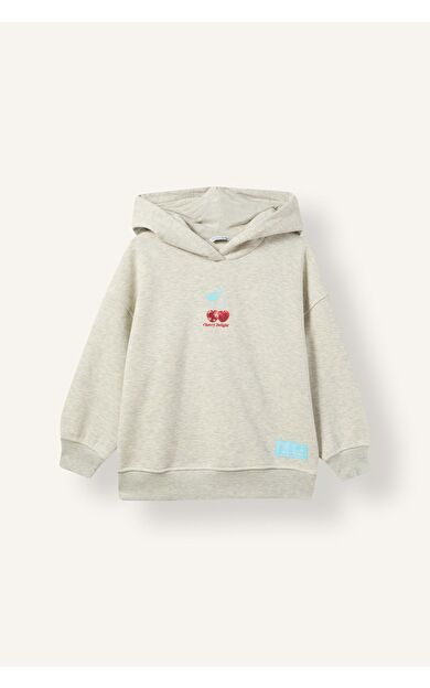 DeFacto Oversize Kapüşonlu Baskılı Sweatshirt Kız Çocuk