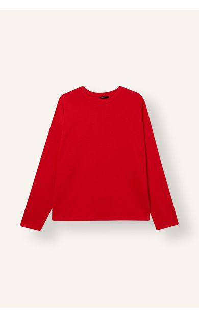 DeFacto %100 Pamuk Loose Fit Bisiklet Yaka Uzun Kollu Basic Tişört