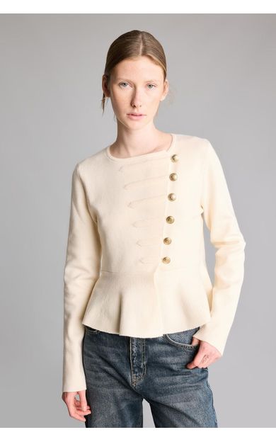 DeFacto Regular Fit Bisiklet Yaka Düğmeli Peplum Basic Hırka