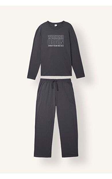 DeFacto Baskılı Regular Fit Uzun Kollu 2'li Pijama Takımı