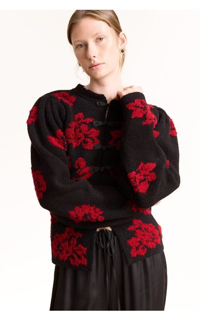 DeFacto Oversıze Bisiklet Yaka Floral Hırka