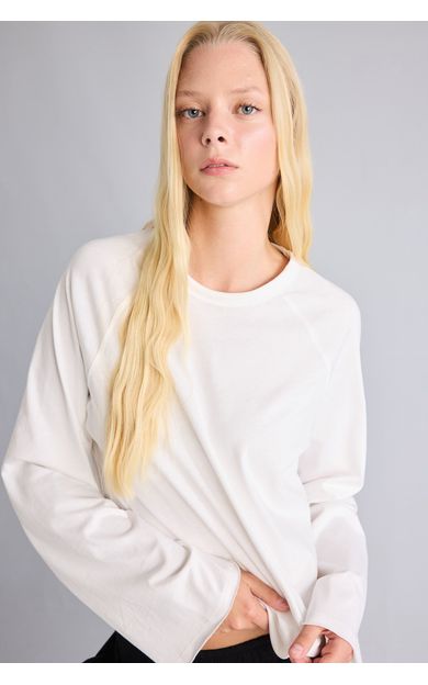 DeFacto Relaxed Fit Bisiklet Yaka Reglan Uzun Kollu Basic Tişört
