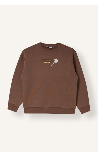 DeFacto Bisiklet Yaka Baskılı Kalın Sweatshirt Erkek Çocuk