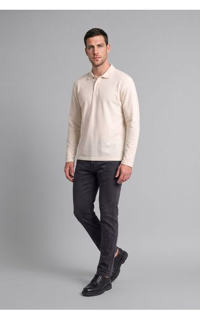 DeFacto %100 Pamuk Regular Fit Polo Yaka Pike Uzun Kollu Basic Tişört