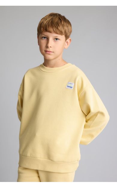 DeFacto Oversize Bisiklet Yaka Etiket Detaylı Kalın Sweatshirt Erkek Çocuk