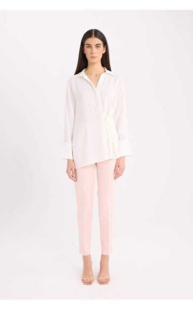 DeFacto Sigaret Saten Kumaş Pantolon Normal Bel Düz Paça J8743AZ25SMPN638