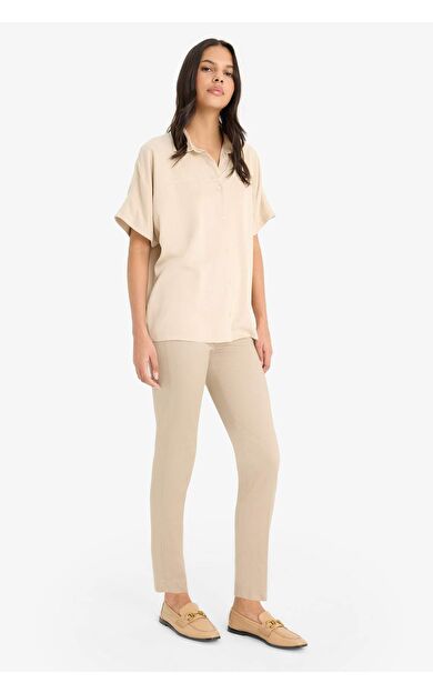 DeFacto Sigaret Normal Bel Düz Paça Saten Pantolon