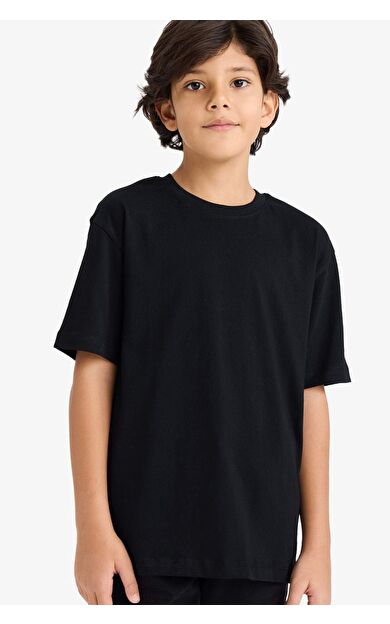Regular Fıt Bisiklet Yaka Kısa Kollu Tişört Erkek Çocuk